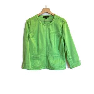 John Meyer Lime Green Zipper Jacket. Size 14